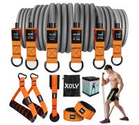 XOLY - Heavy Resistance Bands 300lbs | Complete Home Gym Set with Handles, Door Anchor, Carry Bag | Perfect for Strength, Muscle Toning, Weight Loss, Physical Therapy & Yoga | Eco-Friendly | Orange