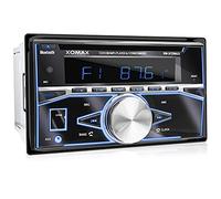 XOMAX XM-2CDB622 Car Stereo with CD-Player I Bluetooth I USB, SD, AUX I 7 light colours adjustable: Blue Red Green Purple Yellow White Turquoise I FM Radio I 2x Connection for Subwoofer I 2 DIN