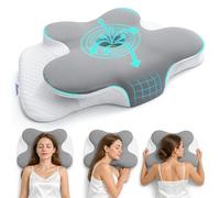 XomRo Cervical Memory Foam Neck Pillow Comfortable Supportive Neck shoulder pain relief Contour pillow Ergonomic side Back and Stomach sleeper Butterfly Orthopedic Adjustable Bed Pillow