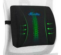 XomRo Lumbar Support Pillow Office Chair Gaming wheelchair Seat Memory Foam Back Support Cushion Ergonomic Contour Design Posture Support Orthopedic Design Adjustable Straps (Medium)