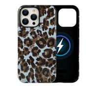 xoniery for iPhone 16 Pro Max Case Cute Magnetic Leopard Cheetah,Compatible with Magsafe,Soft TPU and Hard PC Hybrid 2-Layer Protective Shockproof,Retro Aesthetic Case for Women Girls-Blue