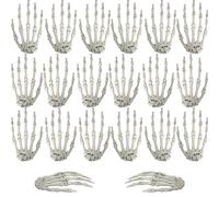 XONOR 10 Pairs Halloween Skeleton Hands Realistic Plastic Fake Human Hands for Halloween Zombie Party Terror Scary Props