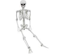 XONOR 5.4ft/165cm Halloween Posable Skeleton - Realistic Human Skeletons Full Body Bones with Movable Joints for Halloween Props Spooky Party Decoration