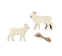 Xonzmmk 30 Pack 4 Inch Wood Lamb Sheep Cutouts Unfinished Wooden Lamb Sheep Hanging Ornaments DIY Farm Animal Craft Gift Tags for Home Party Decoration Craft Project