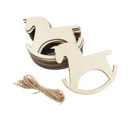 Xonzmmk 30 Pack 4 Inch Wood Rocking Horse Crafts Unfinished Wood Rocking Horse Cutouts Wooden Rocking Horse Hanging Ornaments DIY Rocking Horse Craft Gift Tags for Home Party Decoration Craft Project