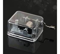 XOOBIU Mini Acrylic Hand Crank Musical Box, Engraved Hand-Operated Music Boxes Melody Player Gift for Children's Day Thanksgiving Christmas Wedding Anniversary Men Women（Castle in The Sky）