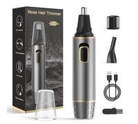 XOOMRSCP Nose Hair Trimmers for Men，Rechargeable Hair Trimmer 2 in 1 Painless Multifunctional Ear and Nose Hair Trimmer with IPX7 Waterproof Dual Edge Blades (Grey)