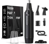 XOOMRSCP Rechargeable Ear & Nose Hair Trimmer for Men & Women - Professional Painless Nose Clipper & Eyebrow Trimmer - IPX7 Waterproof Dual Edge Blades - Black