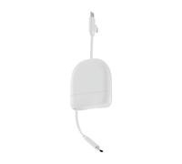 Xoopar 1m 60W Multi USB Retractable Charging Cable - USB-C Fast Charging and Lightning, Compatible with CarPlay and Ice-R Data Transfer White