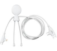 Xoopar 3-in-1 Multi USB Cable - Long Fast Charging Cable 1m 20-60W Power - USB USB-C Lightning Port - Compatible with all Mr Bio Long Fast Smartphones - White