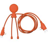 Xoopar 3-in-1 Multi USB Cable - Long Fast Charging Cable 1m 20-60W Power - USB USB-C Lightning Port - Compatible with all Mr Bio Long Fast Smartphones - Orange