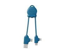 Xoopar 4 in 1 Multi USB Cable - Universal Charger with Lightning Connectors - USB-C and Micro - Ideal for Charging Smartphones - Earphones - OctoMini Tablets Blue