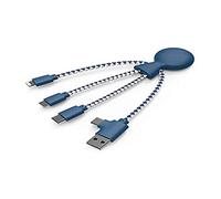 Xoopar Charger 3 & 4 in 1 Multi USB Cable - Mr Bio (Blue, Classic)