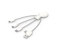 Xoopar Charger 3 & 4 in 1 Multi USB Cable - Mr Bio (White, Classic)