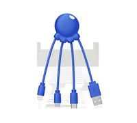 Xoopar Charger 4 in 1 Multi USB Cable - Octopus (Blue, Octopus (Recycled Plastic))