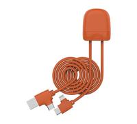Xoopar Ice-1m Multi-USB Charging Cable USB C Lightning Cable with Data Transfer for Smartphone iPhone, Samsung, Huawei, Xiaomi, LG, Wiko - Orange