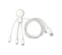 Xoopar Mr Bio Smart Long 1 m NFC Function White - Multi USB Cable 4 in 1 Universal Charger Designed with Environmentally Friendly Materials