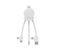 Xoopar Octopus BT cable (white) Multi-cables, USB input, Lightning output, USB-C & Micro-USB, Compatible with any type of device (smartphone, wireless earphone, etc.)