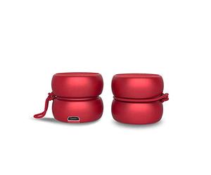Xoopar Ultra Compact Mini Bluetooth Speaker Yoyo Speaker - Powerful 3 Watts Wireless Speaker - Portable Speakers with 4 Hours Playtime - Selfie Remote Control - Small Speaker Format 3 Cm (Red)