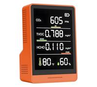 XOOPON Air Quality Monitor, Indoor Air Quality Monitor, CO2, TVOC, Formaldehyde, Humidity, Temperature, Multi-functional, Air Pollution Detector, Easy Calibration, Indoor Air Quality Meter