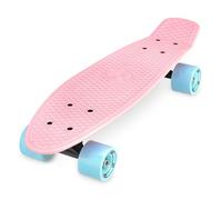 Xootz 22 Inch PP Cruiser Pastel Pink - Kids Mini Skateboard with PP Deck, Beginner Friendly, Compact Skateboard