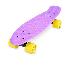 Xootz 22 Inch PP Cruiser Skateboard Pastel Pink - Kids Mini Skateboard with PP Deck, Beginner Friendly