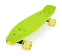 Xootz 22” Kids PP Cruiser Skateboard with LED Wheels, Mini Skateboard for Beginners, Single Kicktail, PU Wheels, ABEC-5 Bearings