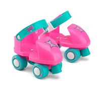 Xootz Beginner Trainer Skates, My First 4 Wheel Quad Roller Skates for Kids, Boys and Girls, Pink