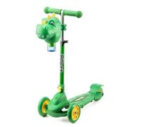 Xootz Bubble Go Dinosaur Scooter, 3 Wheel Kids Scooter with Bubble Machine, Adjustable, Foldable for Toddlers, Balance and Lean to Steer