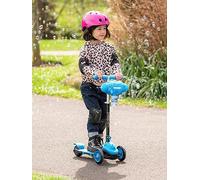 Xootz Kids Bubble Go Foldable Scooter, 3 Wheel Tri-Scooter with Bubble Machine, Tilt-and-Turn, Age 3+, Blue