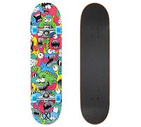 Xootz Complete Skateboard, 31" x 8", Chompers Double Kick Skateboard