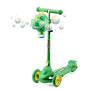 Xootz Dinosaur Bubble Go Scooter - Green, Green