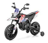 Xootz Kids Aprilia 12V Ride-On Motorbike, Officially Licensed Battery Powered Motorcycle with Stabilisers, Electric Ride-On Toy, 3+, White