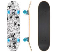 Xootz Kids Colour In Skateboard for Beginners, Double Kick Trick Board, Maple Deck, 31 x 8 Inch