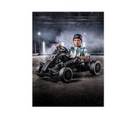 Xootz Comet Electric Go Kart, Kids Ride-On Racing Go Kart, 2 Speed with Drift Mode and Reversing, Steering Wheel, and Pedals, 2 x 12V Rechargeable Batteries, Custom, Black