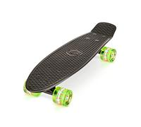 Xootz Kid's Retro Plastic Skateboard with LED Light Up Wheels Black 22-Inch