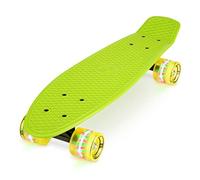Xootz Kid's Complete Retro Plastic Skateboard with LED Light Up Wheels