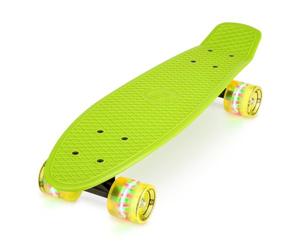 Xootz Kid's Complete Retro Plastic Skateboard with LED Light Up Wheels