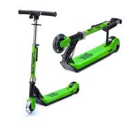 Xootz Kids' Elements Electric Foldable Scooter, LED Light Up Wheel and Collapsible Handlebars, Age 6+, Green