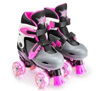 Xootz Roller Skates, Kids Adjustable Quad Skates for Beginners, with Light Up LED Wheels, Multiple Colours and Sizes, Ages 5+