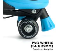 Xootz Kids Quad Skates, Beginner Adjustable Roller Skates Boys, Blue/Black