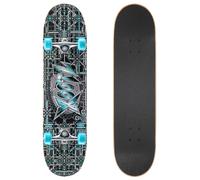 Xootz Kids Skateboard Double Kick Trick Skate Board with Maple Deck for Boys Girls Multiple Designs 31 inch