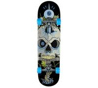 Xootz Kids Complete Beginners Double Kick Trick Skateboard Maple Deck - 31 x 8 Inches, Snake Skull, TY5844