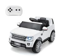 Xootz Land Rover Discovery 12V Electric Ride-On Car for Kids, Built in Radio, MP3 Player and AUX Input, Foot Pedal and Gears, White