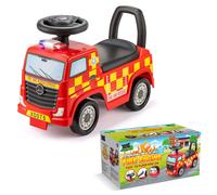 Xootz Mercedes-benz Fire Truck Foot To Floor Ride On - Red, Red