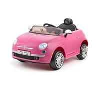 Xootz Pink Fiat 500 Ride On Car for Kids, Licensed Electric Car with Remote Control, MP3 Player & AUX, Opening Doors, Working Lights, Ride On Toys