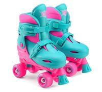 Xootz Kids Roller Skates, Adjustable Quad Skates, Pink, UK Sizes 13-3