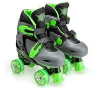 Xootz Roller Skates, Kids Adjustable Quad Skates for Beginners, with Light Up LED Wheels, Multiple Colours and Sizes, Ages 5+