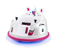 XOOTZ Unicorn Kids' Electric Bumper Car Ride-On Toy - White & Pink, White,Pink
