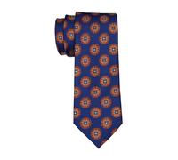 Xoovtka Blue Orange Medallion Tie